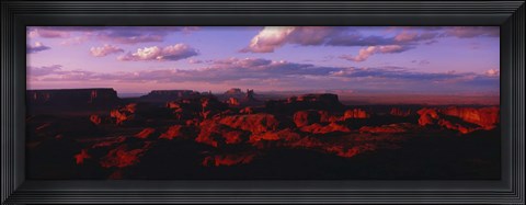 Framed Rock formations on a landscape, Monument Valley Tribal Park, Monument Valley, San Juan County, Arizona, USA Print