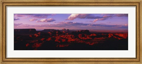 Framed Rock formations on a landscape, Monument Valley Tribal Park, Monument Valley, San Juan County, Arizona, USA Print