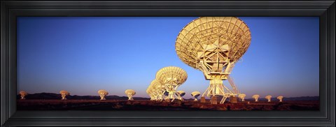 Framed Radio Telescopes in a field, Very Large Array, National Radio Astronomy Observatory, Magdalena, New Mexico, USA Print