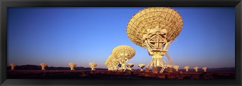 Framed Radio Telescopes in a field, Very Large Array, National Radio Astronomy Observatory, Magdalena, New Mexico, USA Print