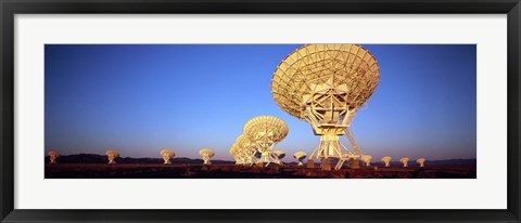 Framed Radio Telescopes in a field, Very Large Array, National Radio Astronomy Observatory, Magdalena, New Mexico, USA Print