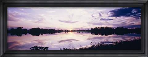Framed Reflection of clouds in a lake, Illinois, USA Print