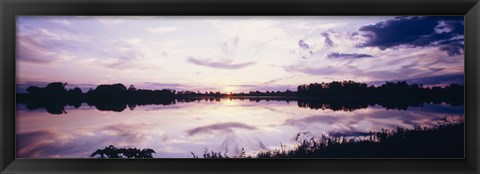 Framed Reflection of clouds in a lake, Illinois, USA Print