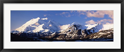 Framed Mountain covered with snow, Alaska Range, Denali National Park, Alaska, USA Print