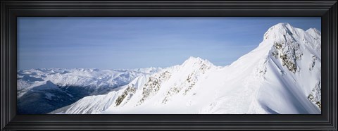 Framed Mountains covered with snow, Cariboo Mountains, British Columbia, Canada Print