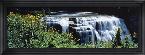 Framed Waterfall in a park, Middle Falls, Genesee, Letchworth State Park, New York State, USA Print