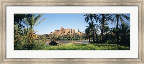 Framed Palm trees with a fortress in the background, Tiffoultoute, Ouarzazate, Marrakesh, Morocco Print