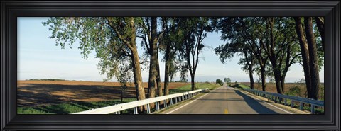 Framed Road passing through a landscape, Illinois Route 64, Carroll County, Illinois, USA Print