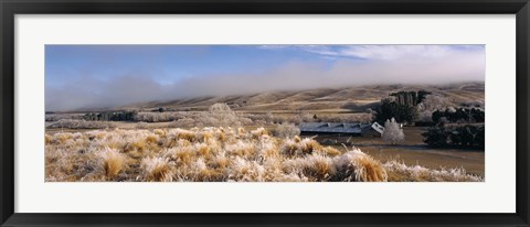 Framed Barn in a field, Morven Hills Station, Otago, New Zealand Print