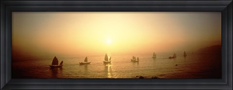 Framed Boats Shantou China Print