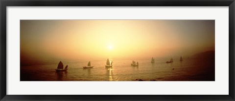 Framed Boats Shantou China Print