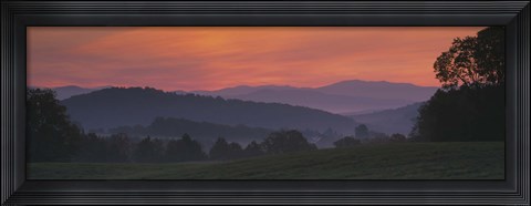 Framed Fog over hills, Caledonia County, Vermont, New England, USA Print