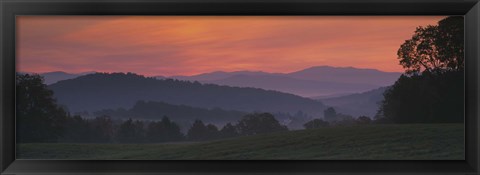 Framed Fog over hills, Caledonia County, Vermont, New England, USA Print
