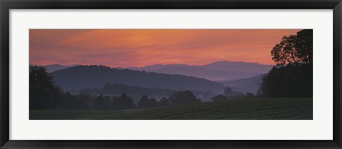 Framed Fog over hills, Caledonia County, Vermont, New England, USA Print