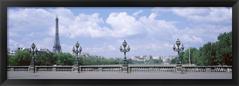 Framed Cloud Over The Eiffel Tower, Pont Alexandre III, Paris, France Print