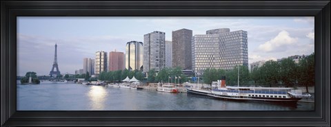 Framed Skyscrapers near a river, Paris, France Print
