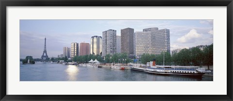 Framed Skyscrapers near a river, Paris, France Print