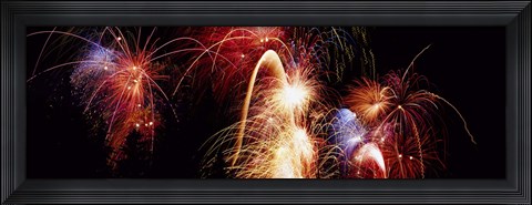 Framed Fireworks Display, Banff, Alberta, Canada Print