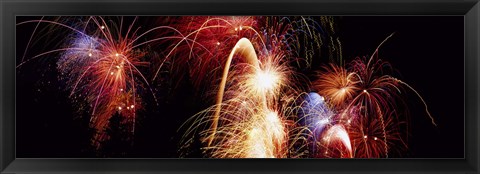 Framed Fireworks Display, Banff, Alberta, Canada Print