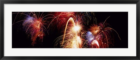 Framed Fireworks Display, Banff, Alberta, Canada Print