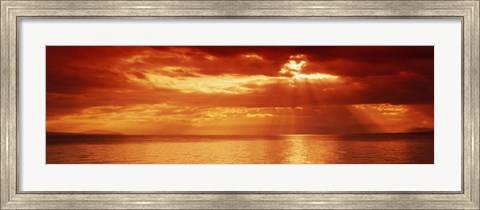 Framed Sunset, Lake Geneva, Switzerland Print