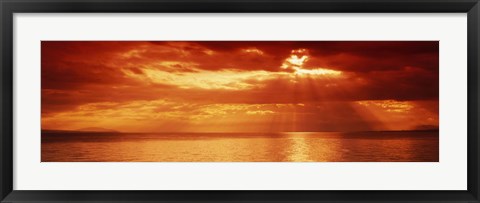 Framed Sunset, Lake Geneva, Switzerland Print