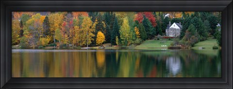 Framed Lake With House, Canada Print