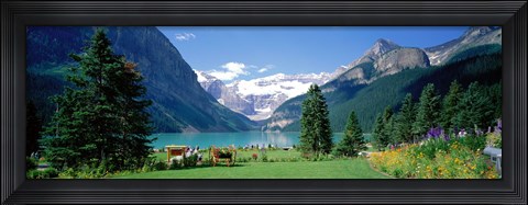 Framed Shore of Lake Louise, Banff National Park, Alberta, Canada Print