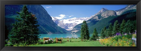 Framed Shore of Lake Louise, Banff National Park, Alberta, Canada Print