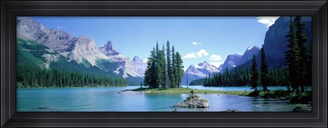 Framed Maligne Lake Near Jasper, Alberta, Canada Print