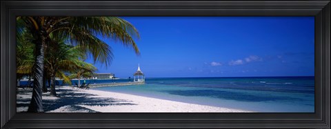 Framed Beach At Half Moon Hotel, Montego Bay, Jamaica Print