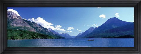 Framed Canoeing Waterton Lake Waterton Glacier National Peace Park Alberta Canada Print