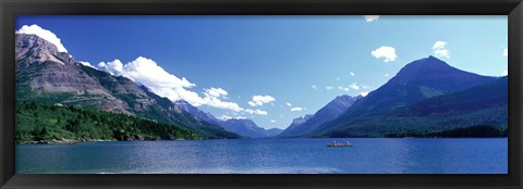 Framed Canoeing Waterton Lake Waterton Glacier National Peace Park Alberta Canada Print