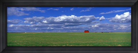 Framed Field And Barn, Saskatchewan, Canada Print