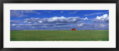 Framed Field And Barn, Saskatchewan, Canada Print