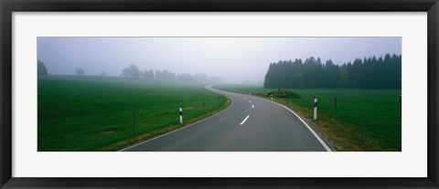 Framed Country Road With Fog, Near Vies, Germany Print