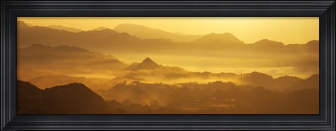 Framed Mountains with valley at sunset, Takachiho-Kyo, Miyazaki Prefecture, Kyushu, Japan Print