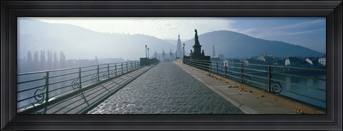 Framed Bridge Over The Neckar River, Heidelberg, Germany Print