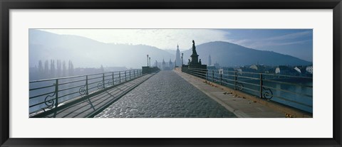 Framed Bridge Over The Neckar River, Heidelberg, Germany Print