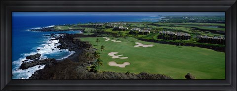 Framed Aerial Francis H Li Brown Golf Course, Hawaii, USA Print