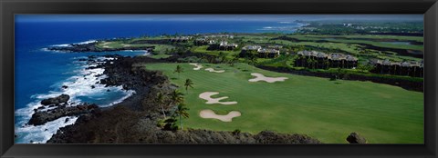 Framed Aerial Francis H Li Brown Golf Course, Hawaii, USA Print