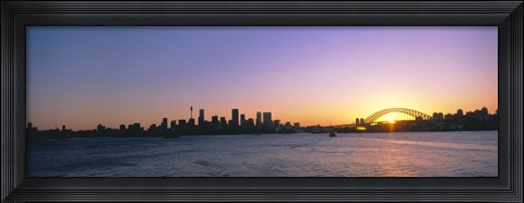 Framed Sunset Over the Bridge, Sydney, Australia Print