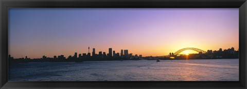 Framed Sunset Over the Bridge, Sydney, Australia Print