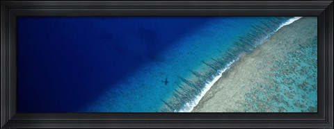 Framed Aerial View Of Beach, Teti&#39;aroa Island, Polynesia Print