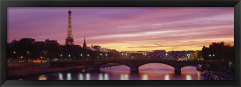 Framed Bridge with the Eiffel Tower in the background, Pont Alexandre III, Seine River, Paris, Ile-de-France, France Print