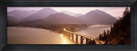 Framed Bridge Over Sylvenstein Lake, Bavaria, Germany Print