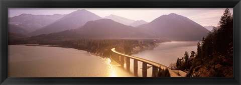 Framed Bridge Over Sylvenstein Lake, Bavaria, Germany Print