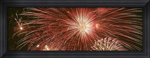 Framed USA, Wyoming, Jackson, fireworks Print