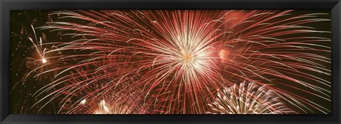 Framed USA, Wyoming, Jackson, fireworks Print