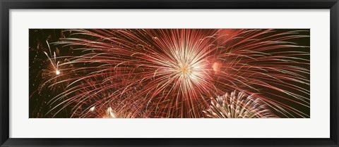Framed USA, Wyoming, Jackson, fireworks Print